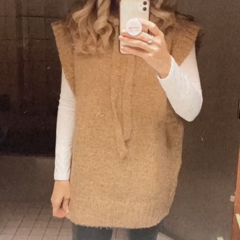 Zara Brown Sleeveless Sweater